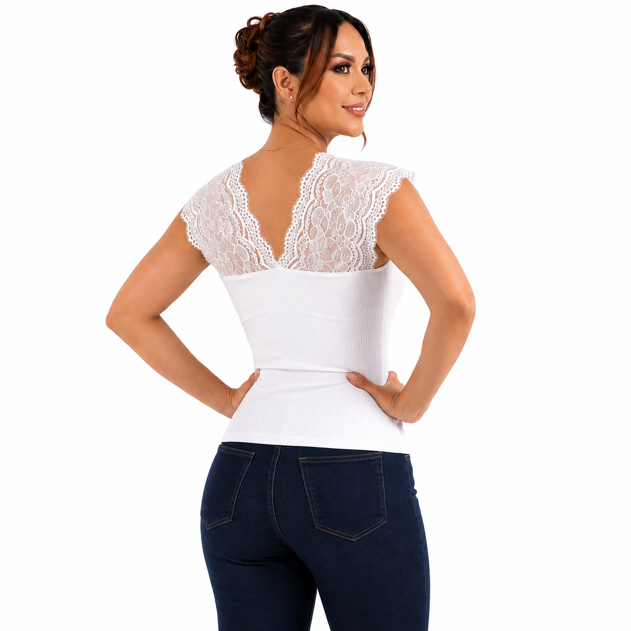 B-130-5  Blusa Sisa con Encaje Frontal
