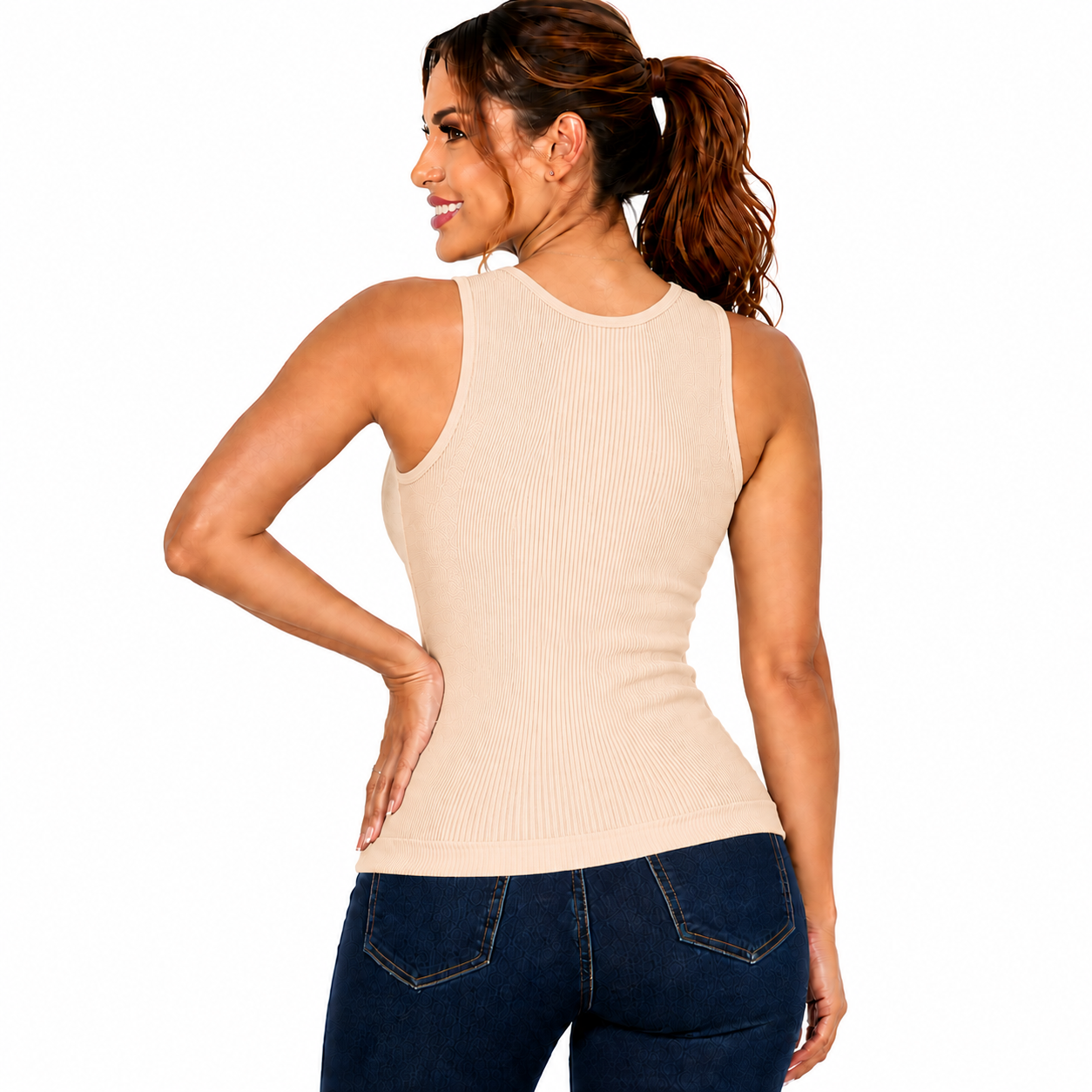 B -130 Blusa sisa acanalado
