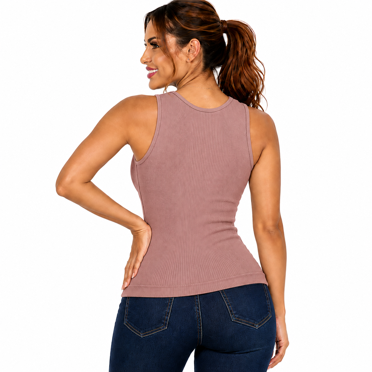 B -130 Blusa sisa acanalado