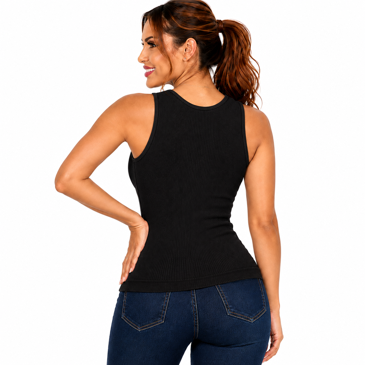 B -130 Blusa sisa acanalado